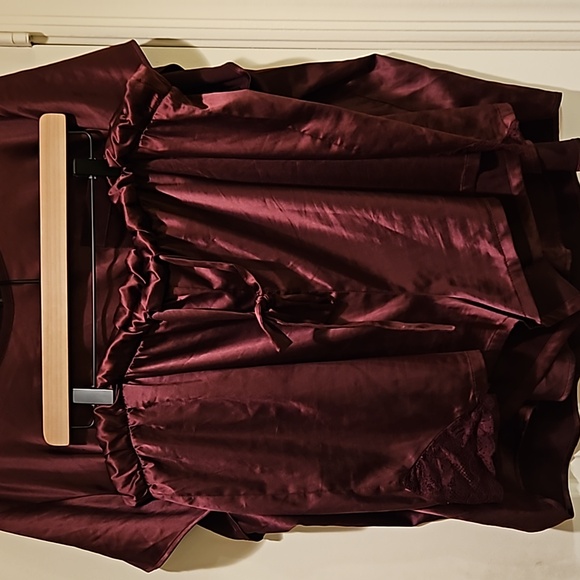 Torrid Burgandy Sleep Silk PJ Short set Size 3 - Picture 2 of 11
